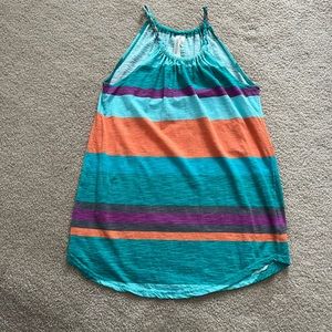 Razzledazzle Loose Fitting Sleeveless Multicolour Striped Cotton Top